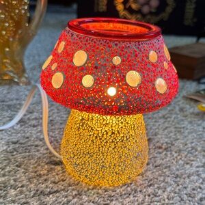 Red and Yellow Mushroom Lamp